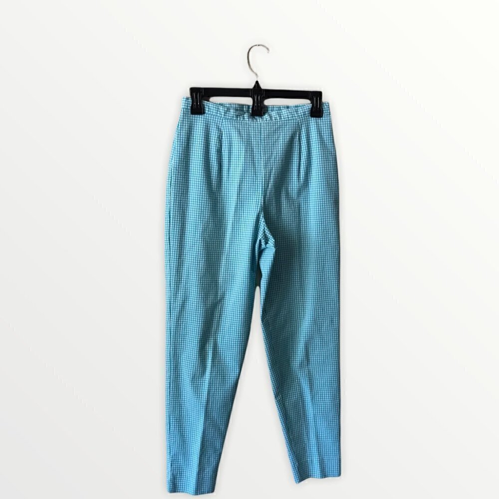 NWOT - Express Light Blue Plaid Check Stretch Pants